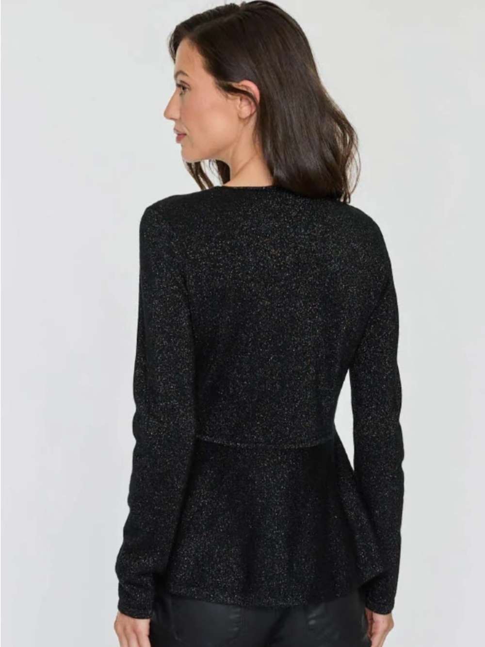 The Cashmere Project Black Cashmere Peplum Sweater black size XS - Picture 2 of 10